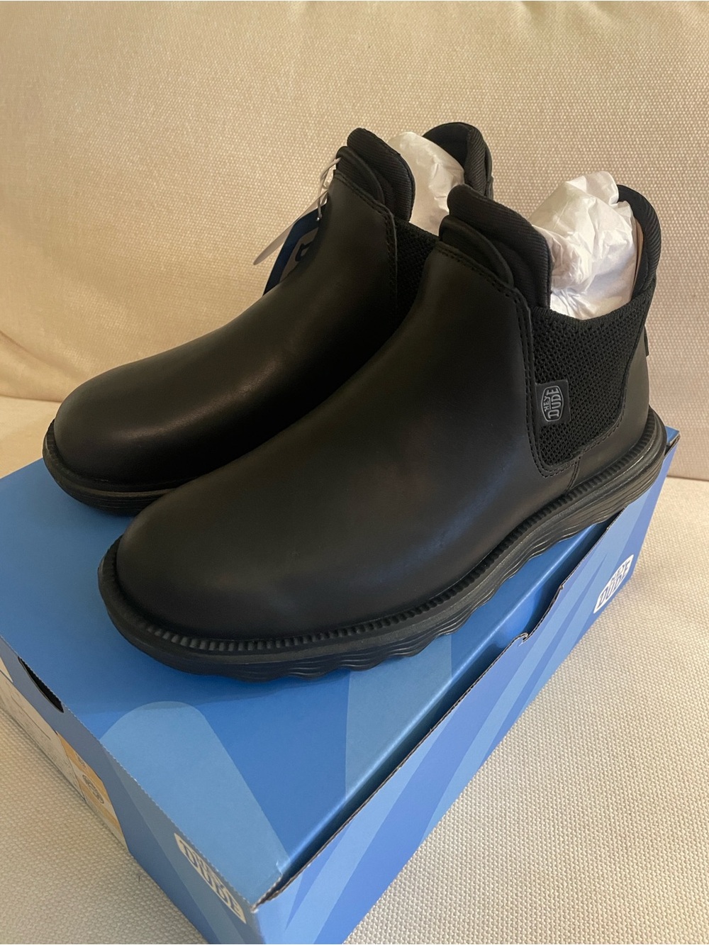 Hey Dude Women's Chelsea/ Brunson style Craft Leather Waterproof Slip-On Boots